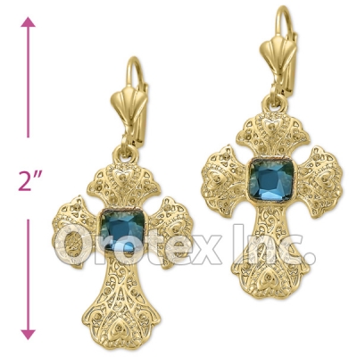 EL 181 Gold Layered CZ Long Earrings